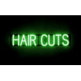 thumbnail image 1 of SpellBrite HAIR CUTS LED Sign for Business. 31.6" x 6.3" Green HAIR CUTS Sign Has Neon Sign Look With Energy Efficient LED Light Source. Visible from 500+ Feet, 8 Animation Settings., 1 of 4