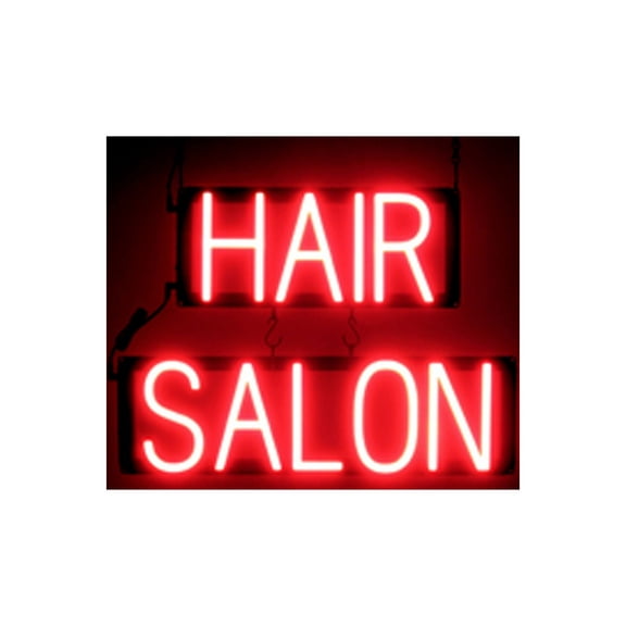 SpellBrite HAIR SALON LED Sign for Business. 20.9" x 15.0" Red HAIR SALON Sign Has Neon Sign Look With Energy Efficient LED Light Source. Visible from 500+ Feet, 8 Animation Settings.