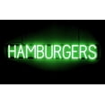 thumbnail image 1 of SpellBrite HAMBURGERS LED Sign for Business. 40.0" x 6.3" Green HAMBURGERS Sign Has Neon Sign Look With Energy Efficient LED Light Source. Visible from 500+ Feet, 8 Animation Settings., 1 of 4