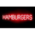 thumbnail image 1 of SpellBrite HAMBURGERS LED Sign for Business. 40.0" x 6.3" Red HAMBURGERS Sign Has Neon Sign Look With Energy Efficient LED Light Source. Visible from 500+ Feet, 8 Animation Settings., 1 of 4