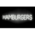 thumbnail image 1 of SpellBrite HAMBURGERS LED Sign for Business. 40.0" x 6.3" White HAMBURGERS Sign Has Neon Sign Look With Energy Efficient LED Light Source. Visible from 500+ Feet, 8 Animation Settings., 1 of 4