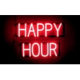 thumbnail image 1 of SpellBrite HAPPY HOUR LED Sign for Business. 21.0" x 15.0" Red HAPPY HOUR Sign Has Neon Sign Look With Energy Efficient LED Light Source. Visible from 500+ Feet, 8 Animation Settings., 1 of 4