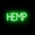thumbnail image 1 of SpellBrite HEMP LED Sign for Business. 17.3" x 6.3" Green HEMP Sign Has Neon Sign Look With Energy Efficient LED Light Source. Visible from 500+ Feet, 8 Animation Settings., 1 of 4