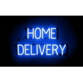 thumbnail image 1 of SpellBrite HOME DELIVERY LED Sign for Business. 28.4" x 15.0" Blue HOME DELIVERY Sign Has Neon Sign Look With Energy Efficient LED Light Source. Visible from 500+ Feet, 8 Animation Settings., 1 of 4