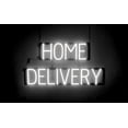 thumbnail image 1 of SpellBrite HOME DELIVERY LED Sign for Business. 28.4" x 15.0" White HOME DELIVERY Sign Has Neon Sign Look With Energy Efficient LED Light Source. Visible from 500+ Feet, 8 Animation Settings., 1 of 4