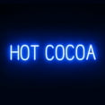 thumbnail image 1 of SpellBrite HOT COCOA LED Sign for Business. 35.0" x 6.3" Blue HOT COCOA Sign Has Neon Sign Look With Energy Efficient LED Light Source. Visible from 500+ Feet, 8 Animation Settings., 1 of 4