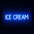 thumbnail image 1 of SpellBrite ICE CREAM LED Sign for Business. 31.7" x 6.3" Blue ICE CREAM Sign Has Neon Sign Look With Energy Efficient LED Light Source. Visible from 500+ Feet, 8 Animation Settings., 1 of 4