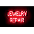 thumbnail image 1 of SpellBrite JEWELRY REPAIR LED Sign for Business. 28.0" x 15.0" Red JEWELRY REPAIR Sign Has Neon Sign Look With Energy Efficient LED Light Source. Visible from 500+ Feet, 8 Animation Settings., 1 of 4