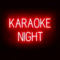 thumbnail image 1 of SpellBrite KARAOKE NIGHT LED Sign for Business. 28.6" x 15" Red KARAOKE NIGHT Sign Has Neon Sign Look With Energy Efficient LED Light Source. Visible from 500+ Feet, 8 Animation Settings., 1 of 4