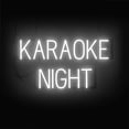 thumbnail image 1 of SpellBrite KARAOKE NIGHT LED Sign for Business. 28.6" x 15" White KARAOKE NIGHT Sign Has Neon Sign Look With Energy Efficient LED Light Source. Visible from 500+ Feet, 8 Animation Settings., 1 of 4