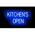 thumbnail image 1 of SpellBrite KITCHEN'S OPEN LED Sign for Business. 29.9" x 15.0" Blue KITCHEN'S OPEN Sign Has Neon Sign Look With Energy Efficient LED Light Source. Visible from 500+ Feet, 8 Animation Settings., 1 of 4