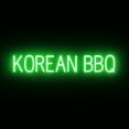 thumbnail image 1 of SpellBrite KOREAN BBQ LED Sign for Business. 37.5" x 6.3" Green KOREAN BBQ Sign Has Neon Sign Look With Energy Efficient LED Light Source. Visible from 500+ Feet, 8 Animation Settings., 1 of 4