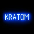 thumbnail image 1 of SpellBrite KRATOM LED Sign for Business. 25.9" x 6.3" Blue KRATOM Sign Has Neon Sign Look With Energy Efficient LED Light Source. Visible from 500+ Feet, 8 Animation Settings., 1 of 4