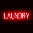 thumbnail image 1 of SpellBrite LAUNDRY LED Sign for Business. 28.4" x 6.3" Red LAUNDRY Sign Has Neon Sign Look With Energy Efficient LED Light Source. Visible from 500+ Feet, 8 Animation Settings., 1 of 4