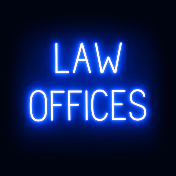 SpellBrite LAW OFFICES LED Sign for Business. 24.2" x 15" Blue LAW OFFICES Sign Has Neon Sign Look With Energy Efficient LED Light Source. Visible from 500+ Feet, 8 Animation Settings.