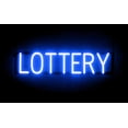 thumbnail image 1 of SpellBrite LOTTERY LED Sign for Business. 25.4" x 6.3" Blue LOTTERY Sign Has Neon Sign Look With Energy Efficient LED Light Source. Visible from 500+ Feet, 8 Animation Settings., 1 of 4