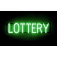 thumbnail image 1 of SpellBrite LOTTERY LED Sign for Business. 25.4" x 6.3" Green LOTTERY Sign Has Neon Sign Look With Energy Efficient LED Light Source. Visible from 500+ Feet, 8 Animation Settings., 1 of 4