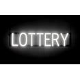 thumbnail image 1 of SpellBrite LOTTERY LED Sign for Business. 25.4" x 6.3" White LOTTERY Sign Has Neon Sign Look With Energy Efficient LED Light Source. Visible from 500+ Feet, 8 Animation Settings., 1 of 4