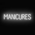 thumbnail image 1 of SpellBrite MANICURES LED Sign for Business. 33.9" x 6.3" White MANICURES Sign Has Neon Sign Look With Energy Efficient LED Light Source. Visible from 500+ Feet, 8 Animation Settings., 1 of 4