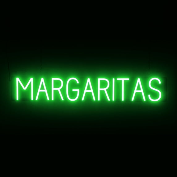 SpellBrite MARGARITAS LED Sign for Business. 38.7" x 6.3" Green MARGARITAS Sign Has Neon Sign Look With Energy Efficient LED Light Source. Visible from 500+ Feet, 8 Animation Settings.