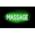 thumbnail image 1 of SpellBrite MASSAGE LED Sign for Business. 29.6" x 6.3" Green MASSAGE Sign Has Neon Sign Look With Energy Efficient LED Light Source. Visible from 500+ Feet, 8 Animation Settings., 1 of 4