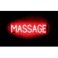 thumbnail image 1 of SpellBrite MASSAGE LED Sign for Business. 29.6" x 6.3" Red MASSAGE Sign Has Neon Sign Look With Energy Efficient LED Light Source. Visible from 500+ Feet, 8 Animation Settings., 1 of 4