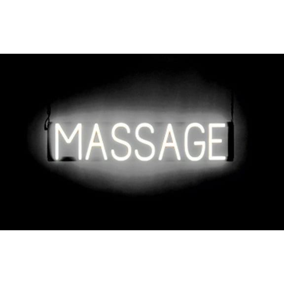 SpellBrite MASSAGE LED Sign for Business. 29.6" x 6.3" White MASSAGE Sign Has Neon Sign Look With Energy Efficient LED Light Source. Visible from 500+ Feet, 8 Animation Settings.