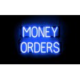 thumbnail image 1 of SpellBrite MONEY ORDERS LED Sign for Business. 24.0" x 15.0" Blue MONEY ORDERS Sign Has Neon Sign Look With Energy Efficient LED Light Source. Visible from 500+ Feet, 8 Animation Settings., 1 of 4