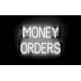 thumbnail image 1 of SpellBrite MONEY ORDERS LED Sign for Business. 24.0" x 15.0" White MONEY ORDERS Sign Has Neon Sign Look With Energy Efficient LED Light Source. Visible from 500+ Feet, 8 Animation Settings., 1 of 4