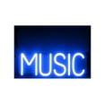 thumbnail image 1 of SpellBrite MUSIC LED Sign for Business. 19.1" x 6.3" Blue MUSIC Sign Has Neon Sign Look With Energy Efficient LED Light Source. Visible from 500+ Feet, 8 Animation Settings., 1 of 4