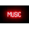 thumbnail image 1 of SpellBrite MUSIC LED Sign for Business. 19.1" x 6.3" Red MUSIC Sign Has Neon Sign Look With Energy Efficient LED Light Source. Visible from 500+ Feet, 8 Animation Settings., 1 of 4