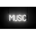 thumbnail image 1 of SpellBrite MUSIC LED Sign for Business. 19.1" x 6.3" White MUSIC Sign Has Neon Sign Look With Energy Efficient LED Light Source. Visible from 500+ Feet, 8 Animation Settings., 1 of 4