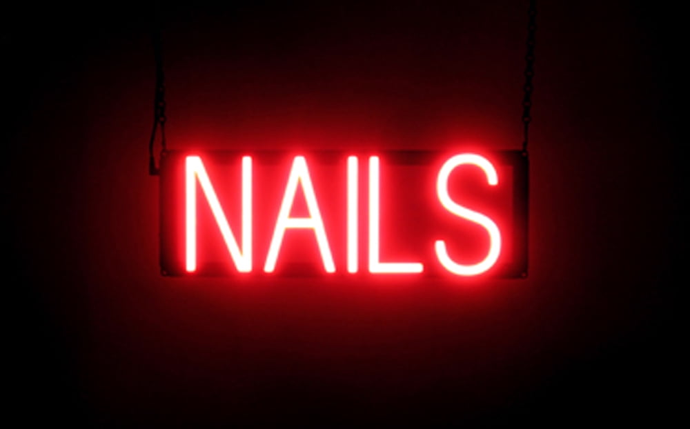 Fancy Nails Sign SpellBrite NAILS LED Sign for Business. 17.9
