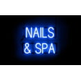 thumbnail image 1 of SpellBrite NAILS & SPA LED Sign for Business. 17.9" x 15.0" Blue NAILS & SPA Sign Has Neon Sign Look With Energy Efficient LED Light Source. Visible from 500+ Feet, 8 Animation Settings., 1 of 4