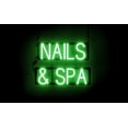 thumbnail image 1 of SpellBrite NAILS & SPA LED Sign for Business. 17.9" x 15.0" Green NAILS & SPA Sign Has Neon Sign Look With Energy Efficient LED Light Source. Visible from 500+ Feet, 8 Animation Settings., 1 of 4