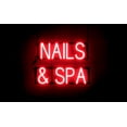 thumbnail image 1 of SpellBrite NAILS & SPA LED Sign for Business. 17.9" x 15.0" Red NAILS & SPA Sign Has Neon Sign Look With Energy Efficient LED Light Source. Visible from 500+ Feet, 8 Animation Settings., 1 of 4