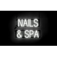 thumbnail image 1 of SpellBrite NAILS & SPA LED Sign for Business. 17.9" x 15.0" White NAILS & SPA Sign Has Neon Sign Look With Energy Efficient LED Light Source. Visible from 500+ Feet, 8 Animation Settings., 1 of 4