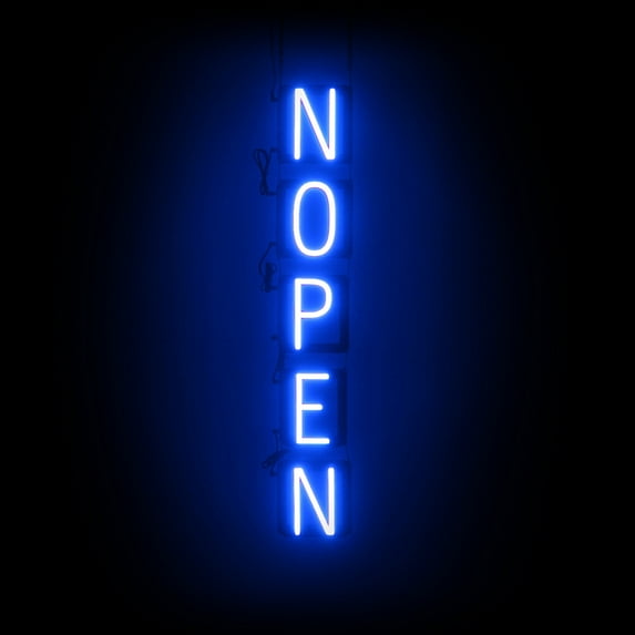 SpellBrite NOPEN LED Sign for Business. 6.0" x 41.3" Blue NOPEN Sign Has Neon Sign Look With Energy Efficient LED Light Source. Visible from 500+ Feet, 8 Animation Settings.