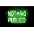 thumbnail image 1 of SpellBrite NOTARIO PUBLICO LED Sign for Business. 26.2" x 15.0" Green NOTARIO PUBLICO Sign Has Neon Sign Look With Energy Efficient LED Light Source. Visible from 500+ Feet, 8 Animation Settings., 1 of 4