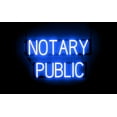 thumbnail image 1 of SpellBrite NOTARY PUBLIC LED Sign for Business. 25.3" x 15.0" Blue NOTARY PUBLIC Sign Has Neon Sign Look With Energy Efficient LED Light Source. Visible from 500+ Feet, 8 Animation Settings., 1 of 4