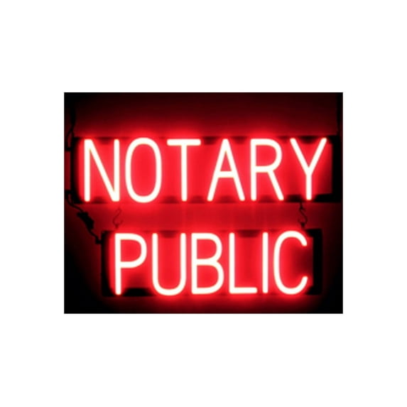 SpellBrite NOTARY PUBLIC LED Sign for Business. 25.3" x 15.0" Red NOTARY PUBLIC Sign Has Neon Sign Look With Energy Efficient LED Light Source. Visible from 500+ Feet, 8 Animation Settings.