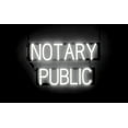 thumbnail image 1 of SpellBrite NOTARY PUBLIC LED Sign for Business. 25.3" x 15.0" White NOTARY PUBLIC Sign Has Neon Sign Look With Energy Efficient LED Light Source. Visible from 500+ Feet, 8 Animation Settings., 1 of 4