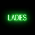thumbnail image 1 of SpellBrite Neon-LED LADIES Sign With Dimming Capability. LED Bathroom Signs for Businesses, Restaurants, and More, 21 inches, Green, 1 of 4