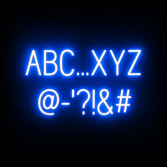 SpellBrite Neon-LED Letter 77 piece Sign Kit in Blue: DIY Changeable LED Letters to Create Hundreds of Different Ultra-Bright, Neon-Like LED Signs for Your Business, Storefront, Restaurant, and More!
