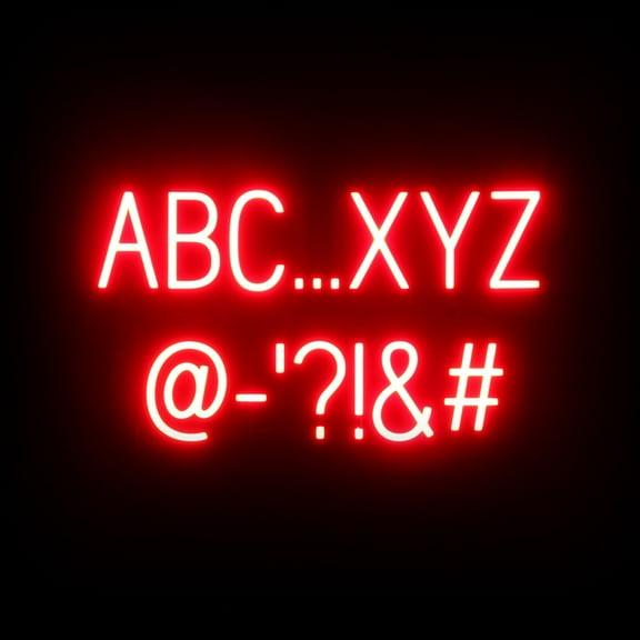 SpellBrite Neon-LED Letter 77 piece Sign Kit in Red: DIY Changeable LED Letters to Create Hundreds of Different Ultra-Bright, Neon-Like LED Signs for Your Business, Storefront, Restaurant, and More!