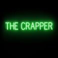 thumbnail image 1 of SpellBrite Neon-LED THE CRAPPER Sign With Dimming Capability. LED Bathroom Signs for Businesses, Restaurants, and More, 40 inches, Green, 1 of 4