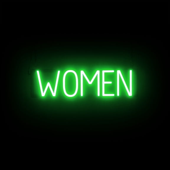 SpellBrite Neon-LED WOMEN Sign With Dimming Capability. LED Bathroom Signs for Businesses, Restaurants, and More, 23 inches, Green