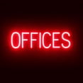 thumbnail image 1 of SpellBrite OFFICES LED Sign for Business. 24.2" x 6.3" Red OFFICES Sign Has Neon Sign Look With Energy Efficient LED Light Source. Visible from 500+ Feet, 8 Animation Settings., 1 of 4