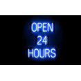 thumbnail image 1 of SpellBrite OPEN 24 HOURS LED Sign for Business. 20.8" x 23.8" Blue OPEN 24 HOURS Sign Has Neon Sign Look With Energy Efficient LED Light Source. Visible from 500+ Feet, 8 Animation Settings., 1 of 4