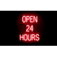 thumbnail image 1 of SpellBrite OPEN 24 HOURS LED Sign for Business. 20.8" x 23.8" Red OPEN 24 HOURS Sign Has Neon Sign Look With Energy Efficient LED Light Source. Visible from 500+ Feet, 8 Animation Settings., 1 of 4